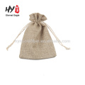 Logo printed jute drawstring storage bag for household